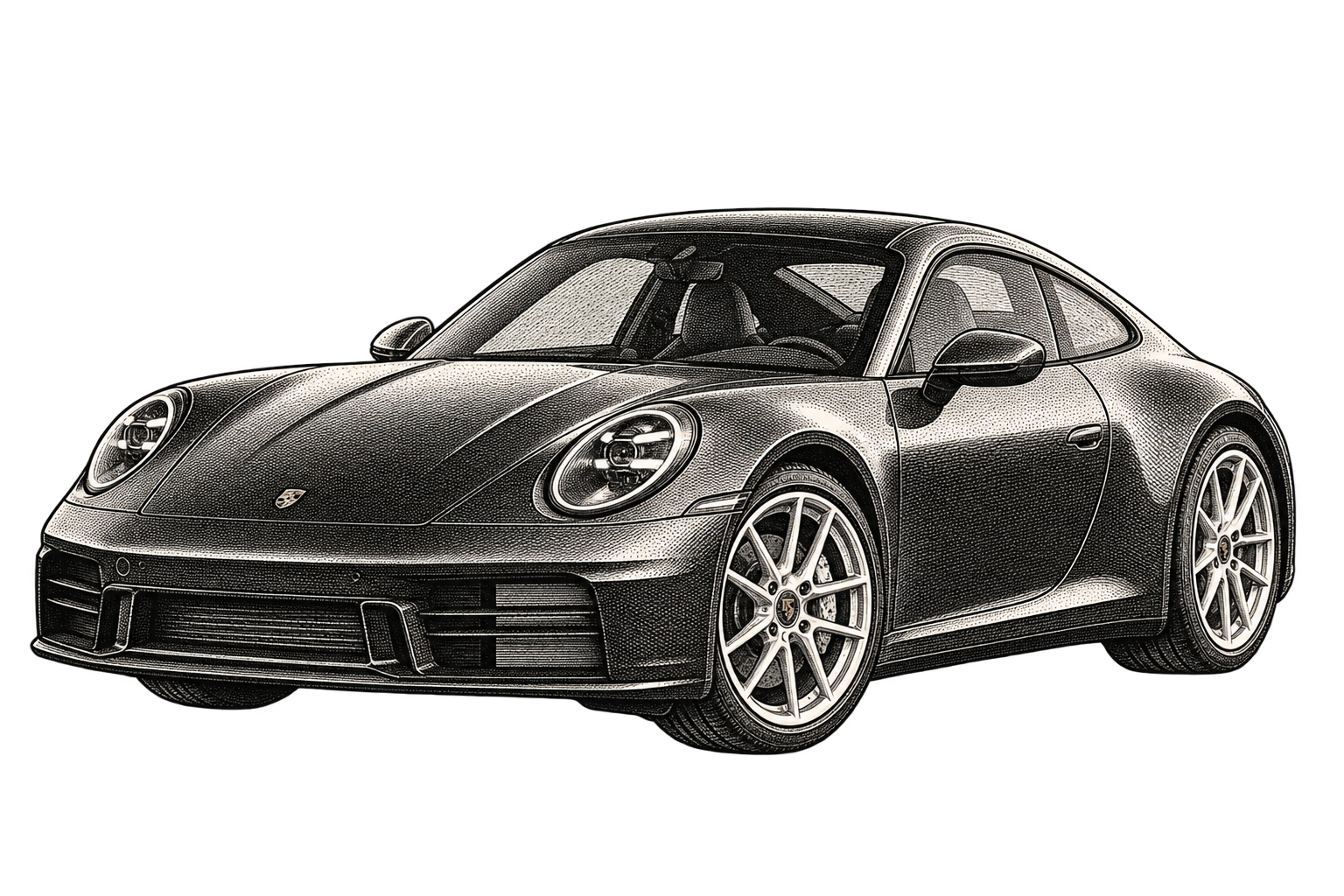Porsche 911 ink study