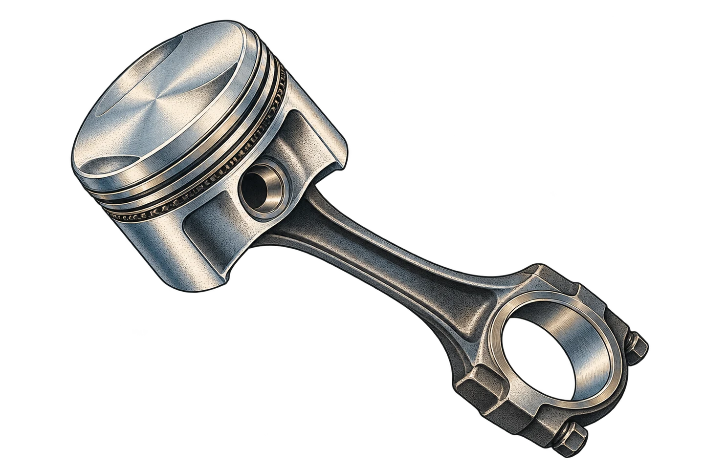 An imagined piston and connecting rod